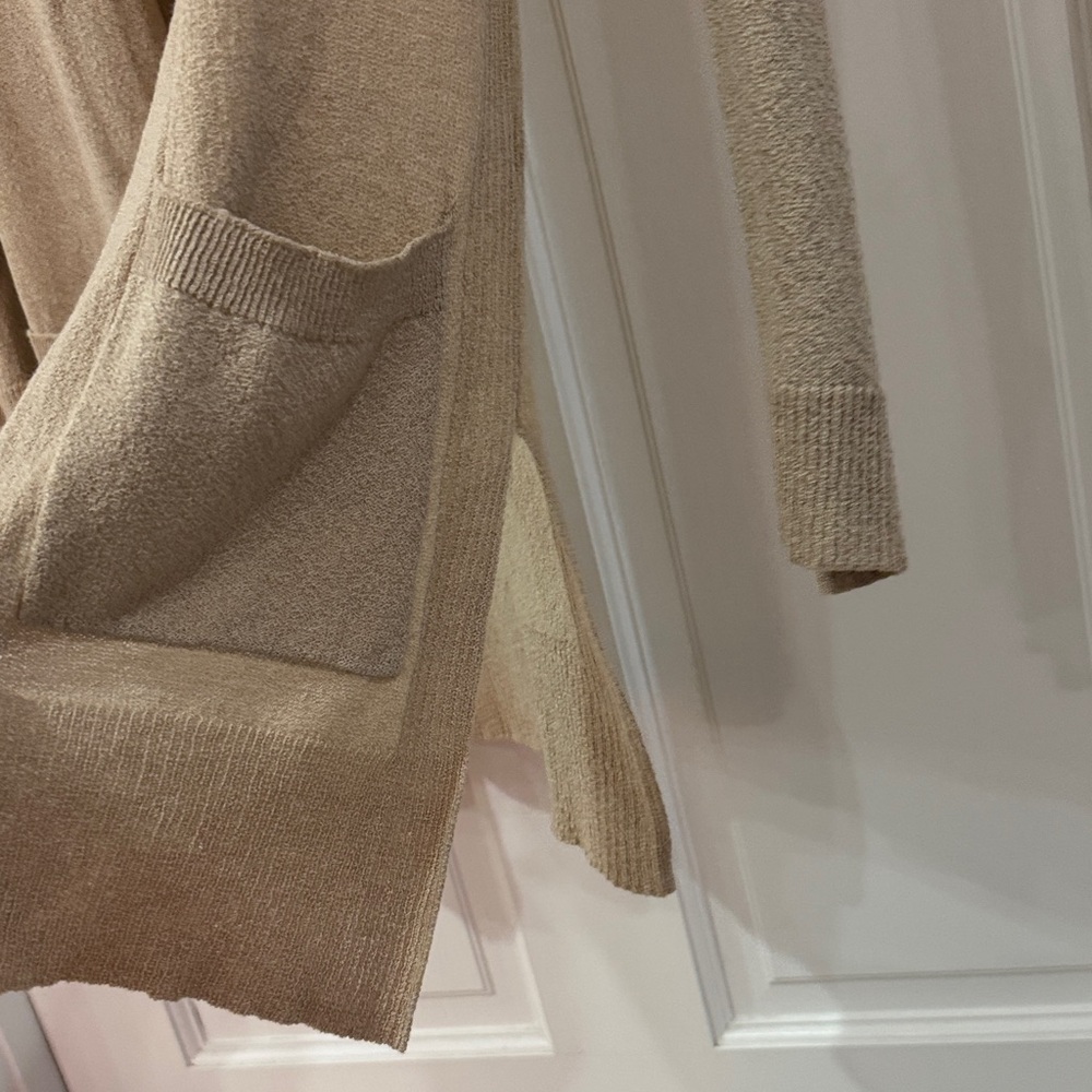 Fourteen Women's Beige Open Front Lightweight Cardigan - Picture 3 of 8